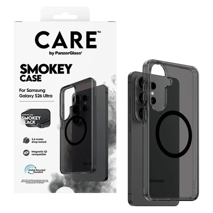 Калъф Smokey с черно QI за Samsung Galaxy S26 Ultra, Черно, PanzerGlass