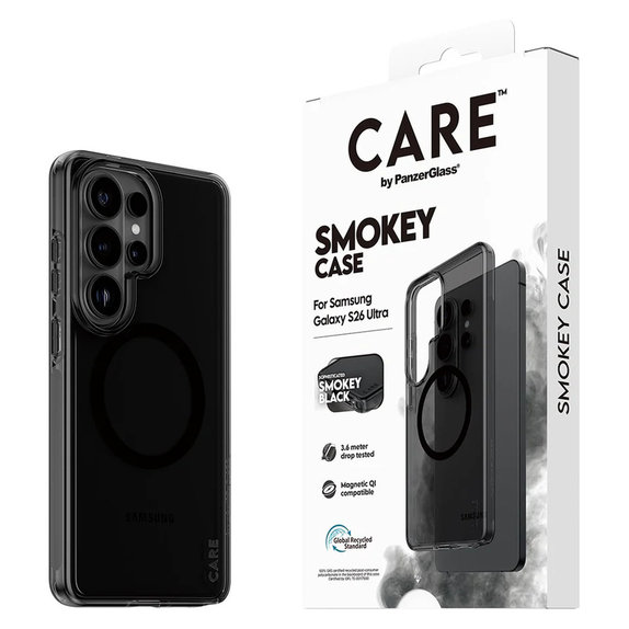 Калъф Smokey с черно QI за Samsung Galaxy S26 Ultra, Черно, PanzerGlass