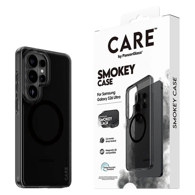 Калъф Smokey с черно QI за Samsung Galaxy S26 Ultra, Черно, PanzerGlass