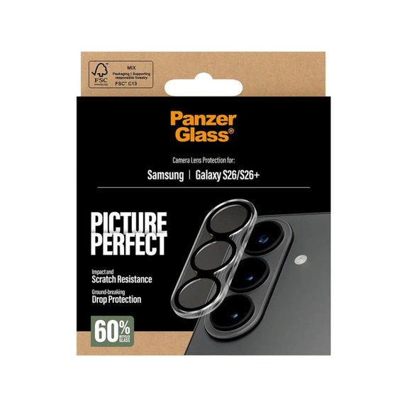 Протектор за обектив на задна камера PicturePerfect за Samsung S26/S26+, Черно, PanzerGlass
