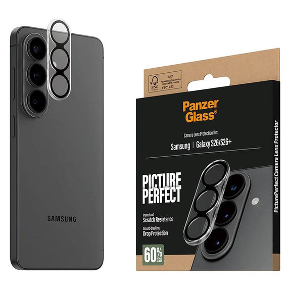 Протектор за обектив на задна камера PicturePerfect за Samsung S26/S26+, Черно, PanzerGlass