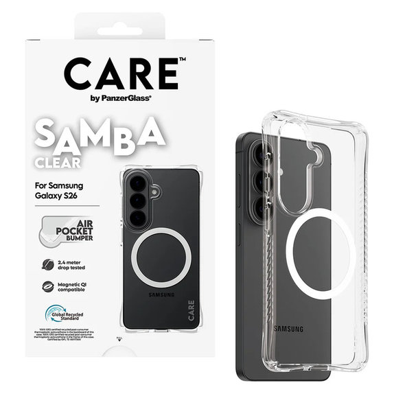 Калъф Samba с бяло QI за Samsung Galaxy S26, Прозрачно, PanzerGlass