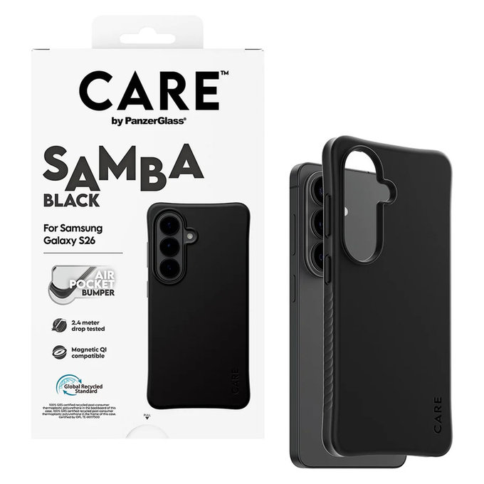 Калъф Samba с QI за Samsung Galaxy S26, Черно, PanzerGlass
