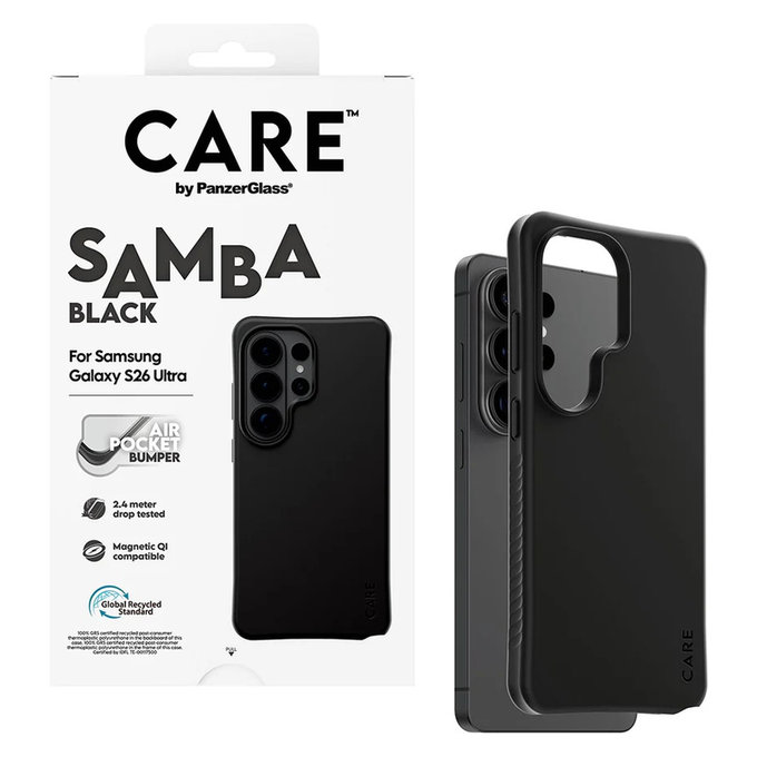 Калъф Samba с QI за Samsung Galaxy S26 Ultra, Черно, PanzerGlass