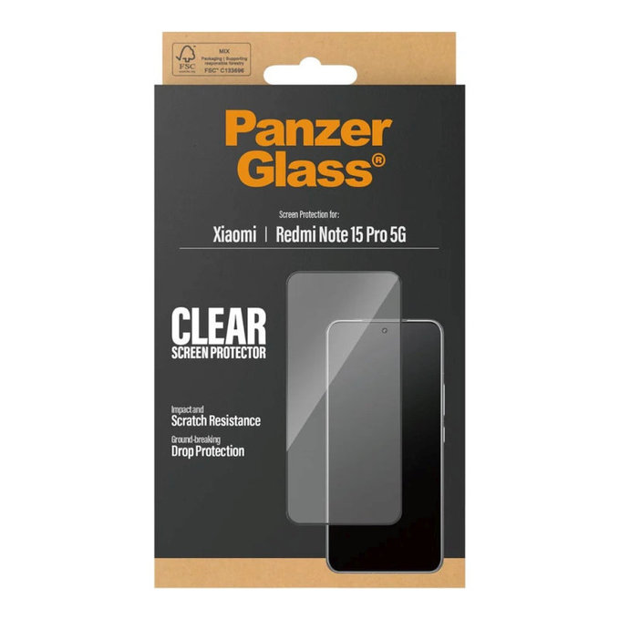 UWF закалено стъкло за Xiaomi Redmi Note 15 Pro 5G, Черно, PanzerGlass