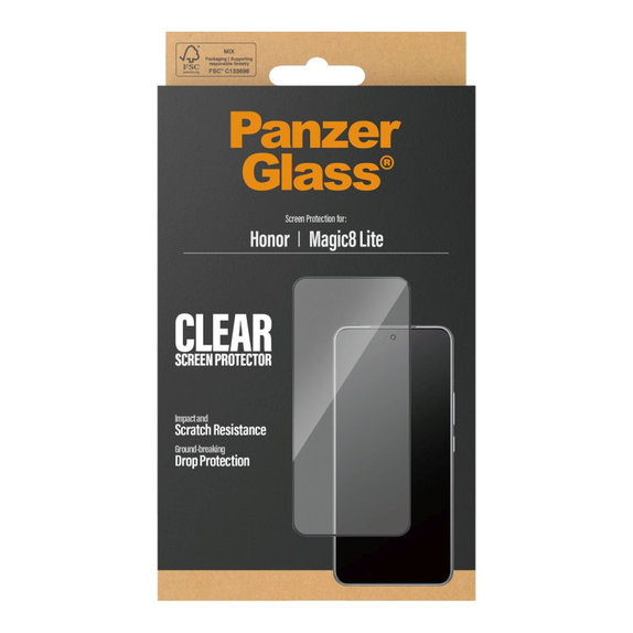 UWF закалено стъкло за Honor Magic8 Lite, Черно, PanzerGlass