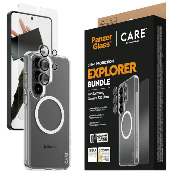 Bundle 3 в 1 Explorer за Samsung S26 Ultra, PanzerGlass