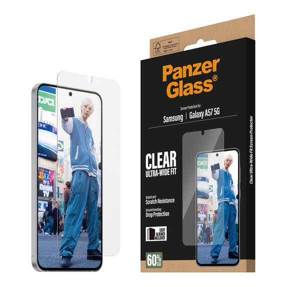 UWF закалено стъкло с апликатор за Samsung Galaxy A57, прозрачно, clear, PanzerGlass