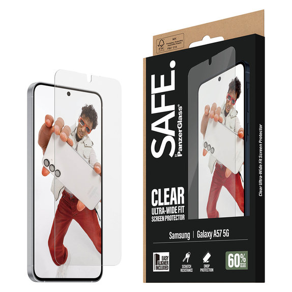 Закалено стъкло UWF с апликатор за Samsung Galaxy A57, Прозрачно, SAFE by PanzerGlass