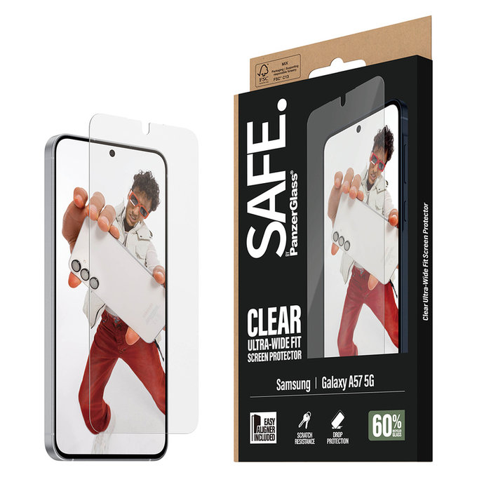 Закалено стъкло UWF с апликатор за Samsung Galaxy A57, Прозрачно, SAFE by PanzerGlass
