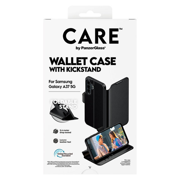 Калъф Wallet Kickstand за Samsung Galaxy A37, Черно, PanzerGlass