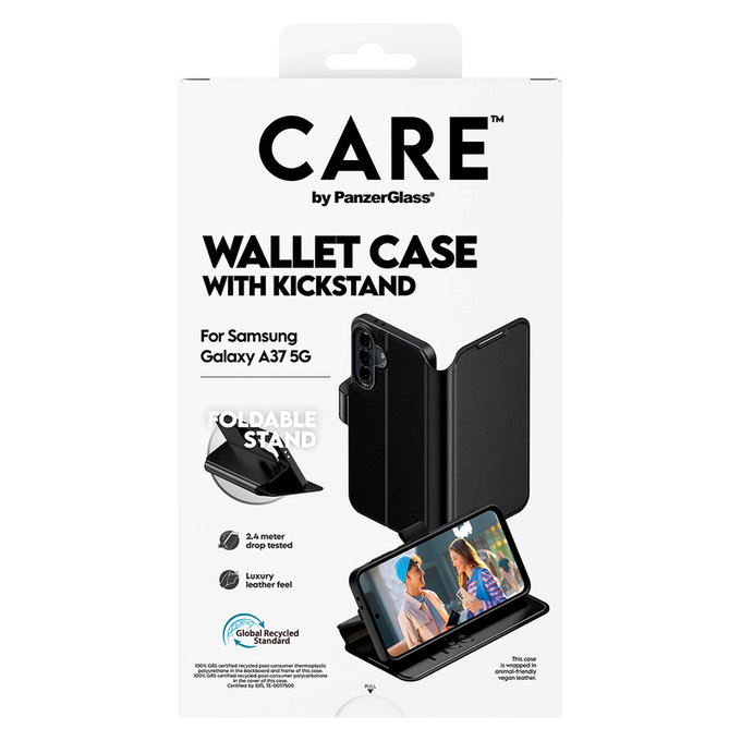 Калъф Wallet Kickstand за Samsung Galaxy A37, Черно, PanzerGlass