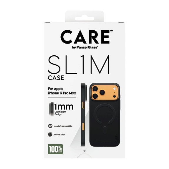 Калъф SL1M за iPhone 17 Pro Max, Черно, PanzerGlass