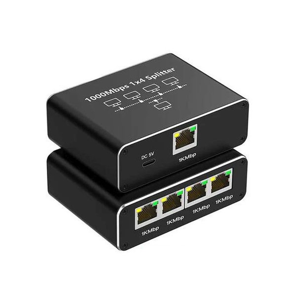 4-портов Gigabit Ethernet суич, RJ45, 1000 Mbps