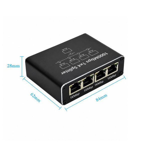 4-портов Gigabit Ethernet суич, RJ45, 1000 Mbps