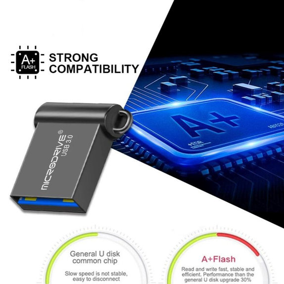 Метална USB флаш памет 64 GB, USB 3.0, сребриста