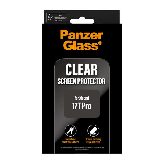 Закалено стъкло UWF за Xiaomi 17T Pro, Черен, PanzerGlass