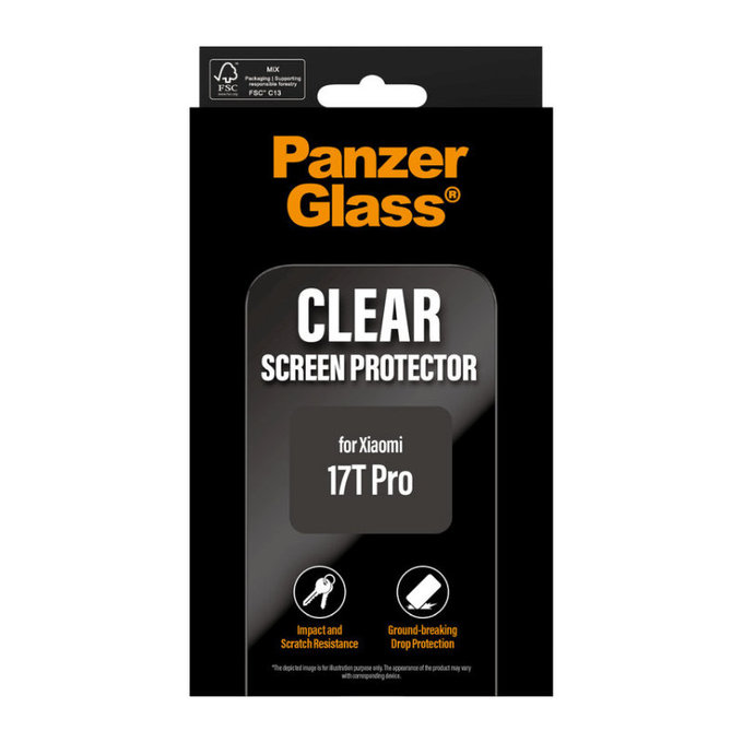 Закалено стъкло UWF за Xiaomi 17T Pro, Черен, PanzerGlass