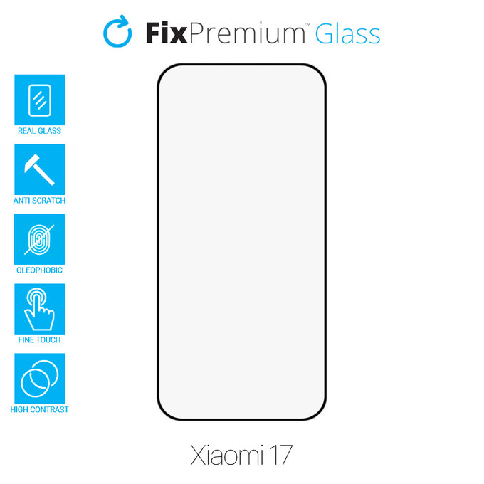 Закалено стъкло FullCover за Xiaomi 17, FixPremium