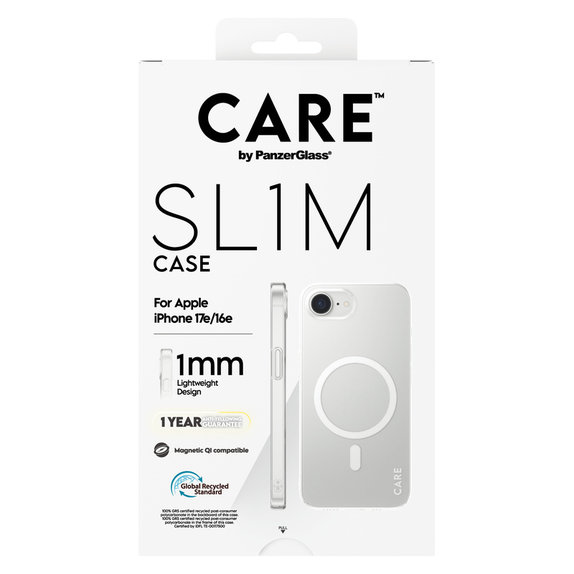 Калъф SL1M с MagSAFE by PanzerGlass за iPhone 17e/16e, Прозрачно, PanzerGlass