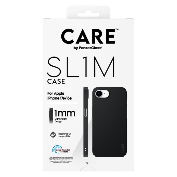 Калъф SL1M с MagSAFE by PanzerGlass за iPhone 17e/16e, Черно, PanzerGlass