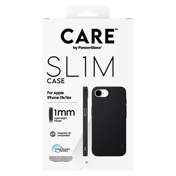 Калъф SL1M с MagSAFE by PanzerGlass за iPhone 17e/16e, Черно, PanzerGlass
