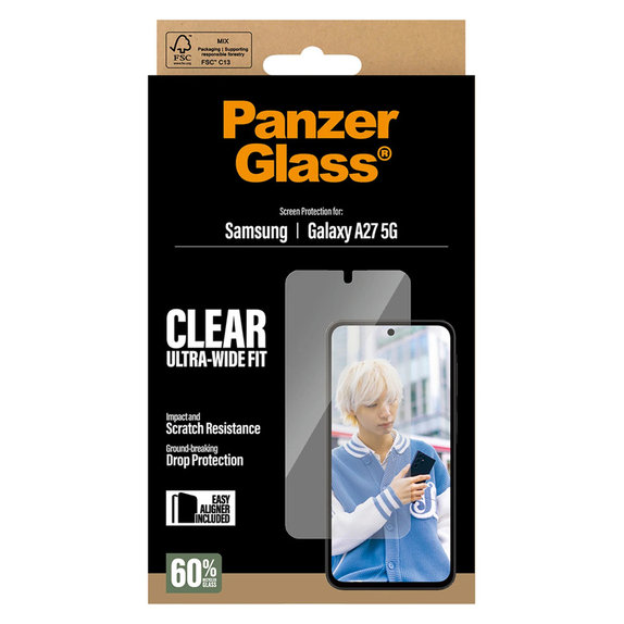 Закалено стъкло UWF с апликатор за Samsung Galaxy A27, Прозрачно, PanzerGlass