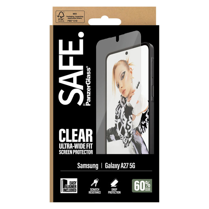 Закалено стъкло UWF с апликатор за Samsung Galaxy A27, Прозрачно, SAFE by PanzerGlass
