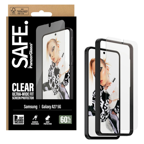 Закалено стъкло UWF с апликатор за Samsung Galaxy A27, Прозрачно, SAFE by PanzerGlass