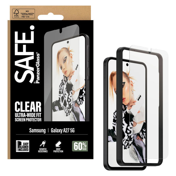 Закалено стъкло UWF с апликатор за Samsung Galaxy A27, Прозрачно, SAFE by PanzerGlass
