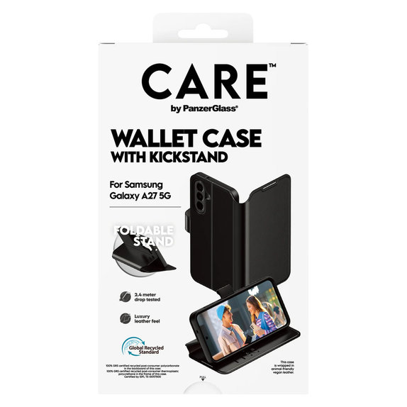 Калъф Wallet Kickstand за Samsung Galaxy A27, Черно, PanzerGlass