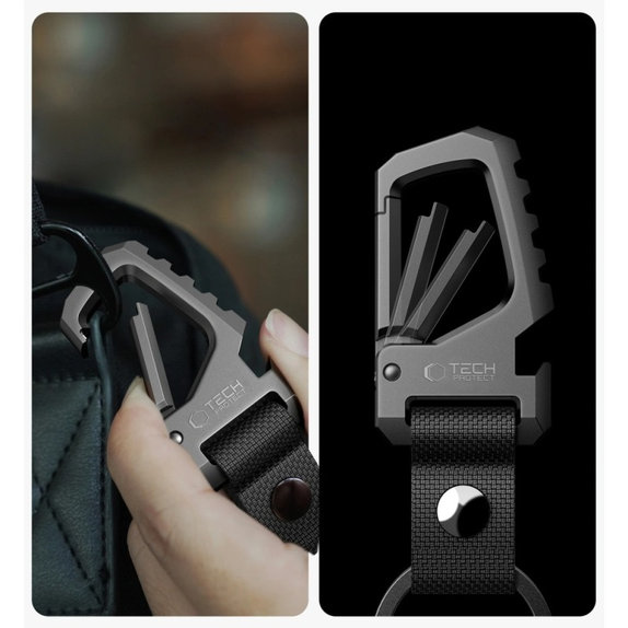 Ключодържател Slidelock Carabiner Keychain, Gunmetal, Tech-Protect