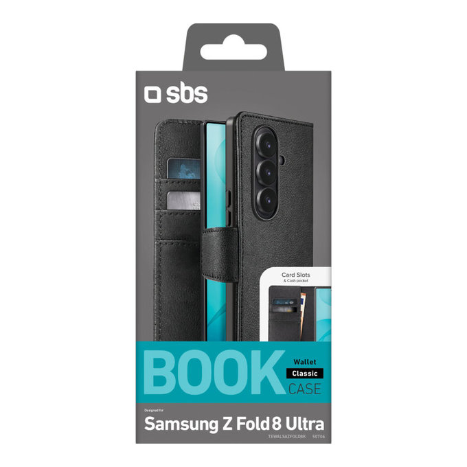Калъф Wallet Stand за Samsung Galaxy Z Fold8 Ultra, Черно, SBS