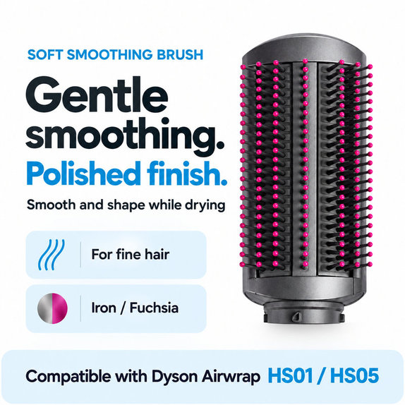 Мека изглаждаща четка за Dyson Airwrap HS01, HS05, Iron / Fuchsia
