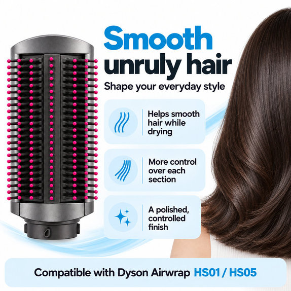 Твърда изглаждаща четка за Dyson Airwrap HS01, HS05, Iron / Fuchsia