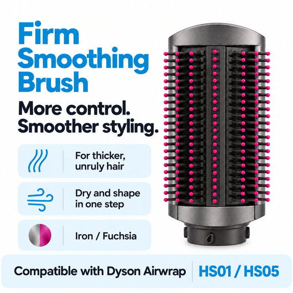 Твърда изглаждаща четка за Dyson Airwrap HS01, HS05, Iron / Fuchsia