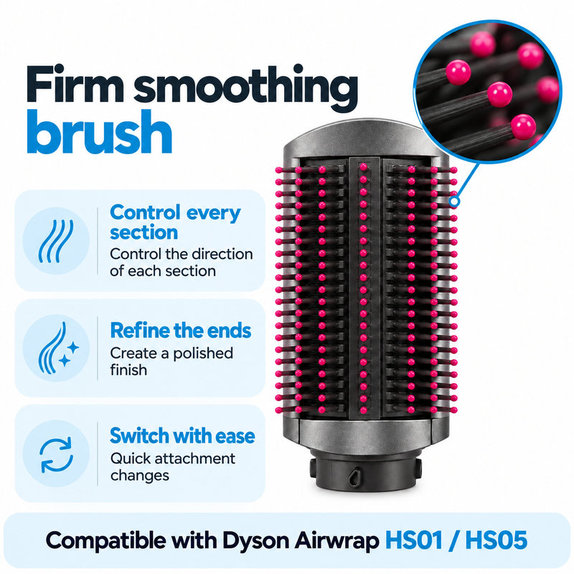 Твърда изглаждаща четка за Dyson Airwrap HS01, HS05, Iron / Fuchsia