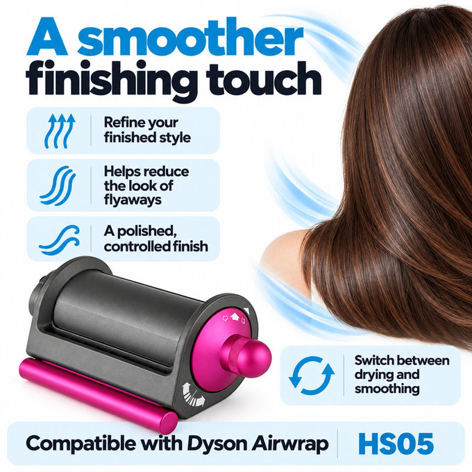 Накрайник Coanda за изглаждане и сушене за Dyson Airwrap HS05, Iron / Fuchsia