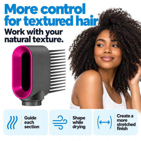 Гребен с широки зъби за Dyson Airwrap HS01, HS05, Iron / Fuchsia