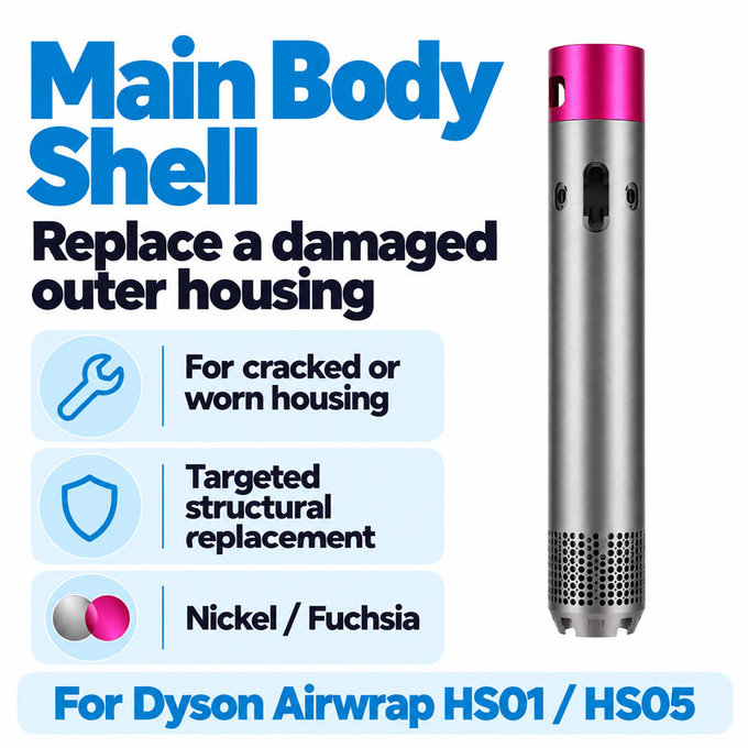 Корпус на основното тяло за Dyson Airwrap HS01, HS05, Nickel / Fuchsia