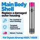 Корпус на основното тяло за Dyson Airwrap HS01, HS05, Nickel / Fuchsia