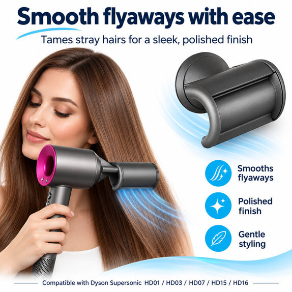 Изглаждащ накрайник Flyaway за Dyson Supersonic HD01, HD03, HD07, HD15, HD16, Iron