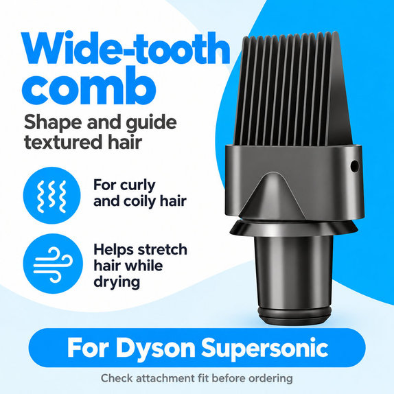 Гребен с широки зъби за Dyson Supersonic HD01, HD03, HD07, HD15, HD16