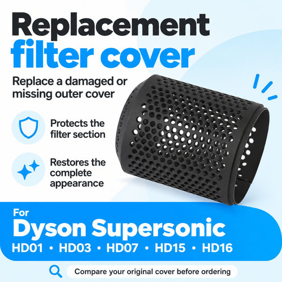 Капак на филтъра за Dyson Supersonic HD01, HD03, HD07, HD15, HD16, Iron / Fuchsia