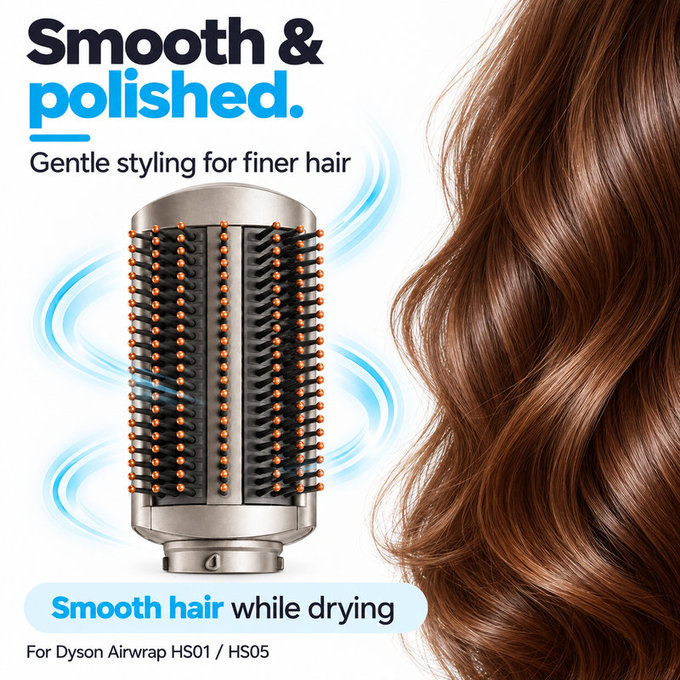 Мека изглаждаща четка за Dyson Airwrap HS01, HS05, Nickel / Copper