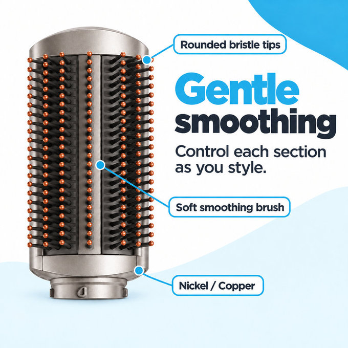 Мека изглаждаща четка за Dyson Airwrap HS01, HS05, Nickel / Copper