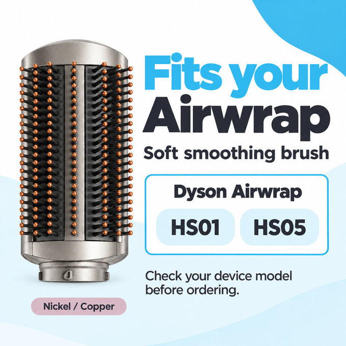 Мека изглаждаща четка за Dyson Airwrap HS01, HS05, Nickel / Copper
