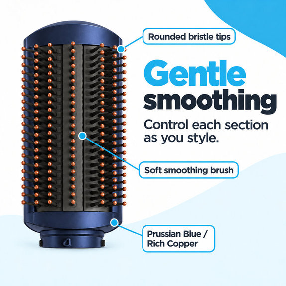 Мека изглаждаща четка за Dyson Airwrap HS01, HS05, Prussian Blue / Rich Copper
