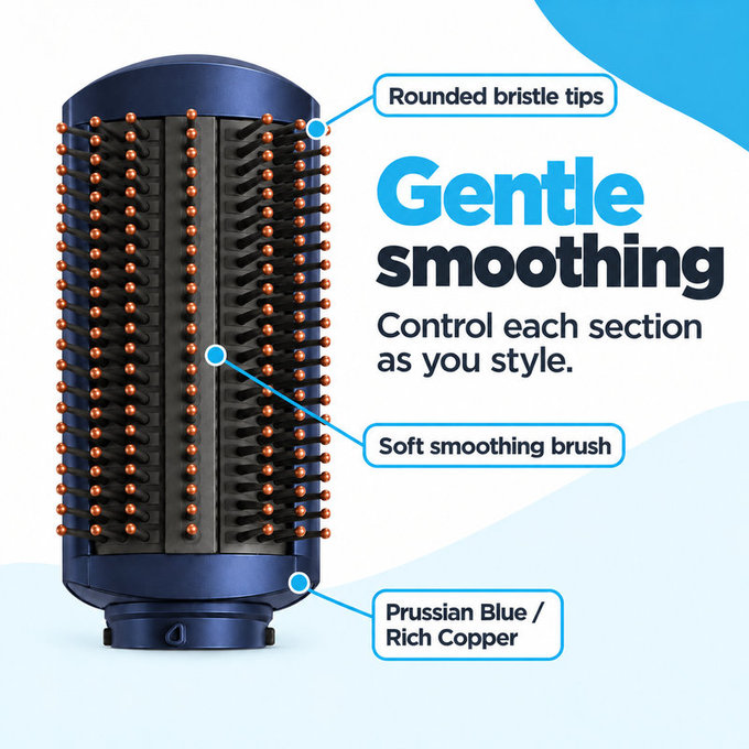 Мека изглаждаща четка за Dyson Airwrap HS01, HS05, Prussian Blue / Rich Copper