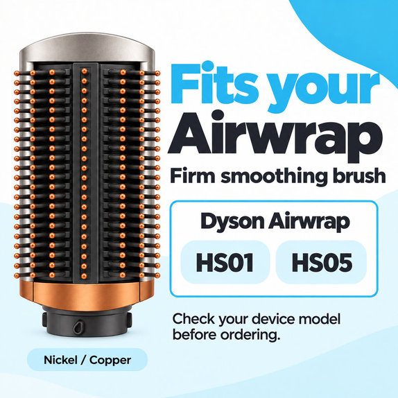 Твърда изглаждаща четка за Dyson Airwrap HS01, HS05, Nickel / Copper